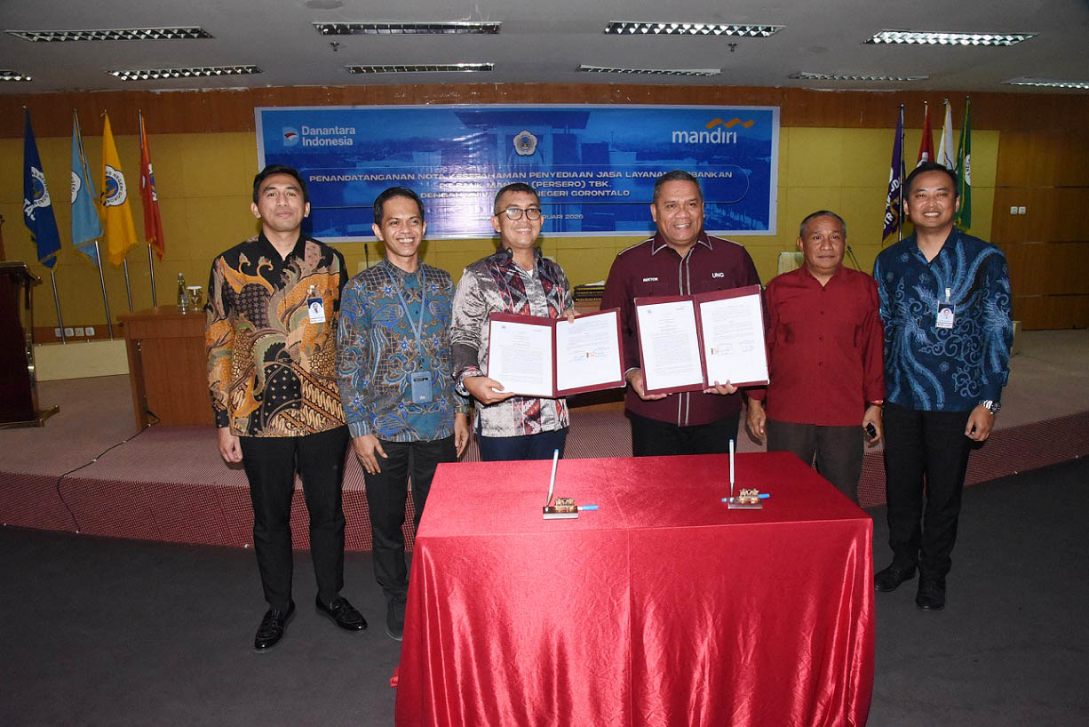 Perkuat Layanan Universitas, UNG Gandeng Bank Mandiri dalam Kerja Sama Layanan Perbankan Strategis